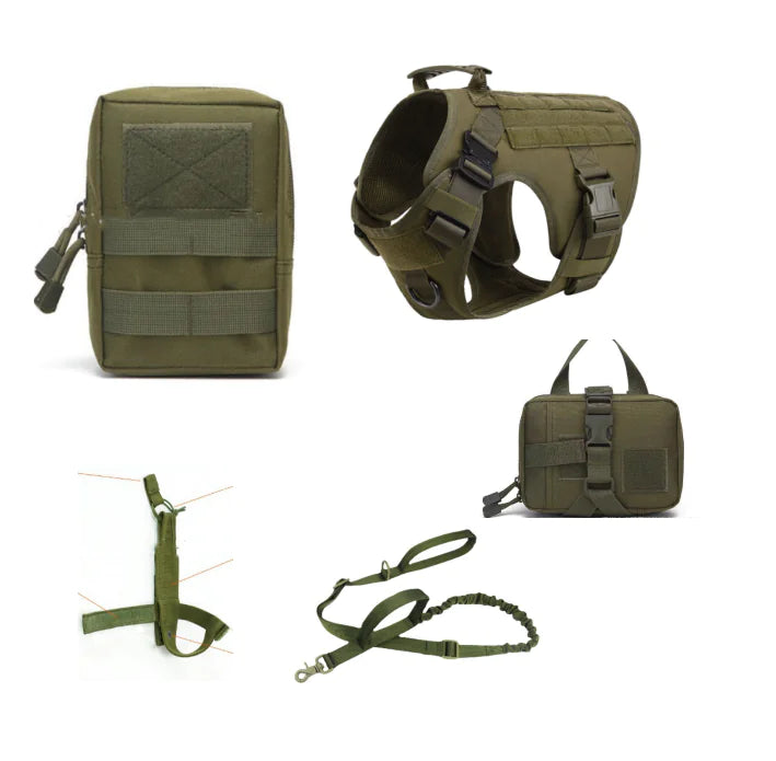 Tactical Dog Harness and Leash Set for All Breeds